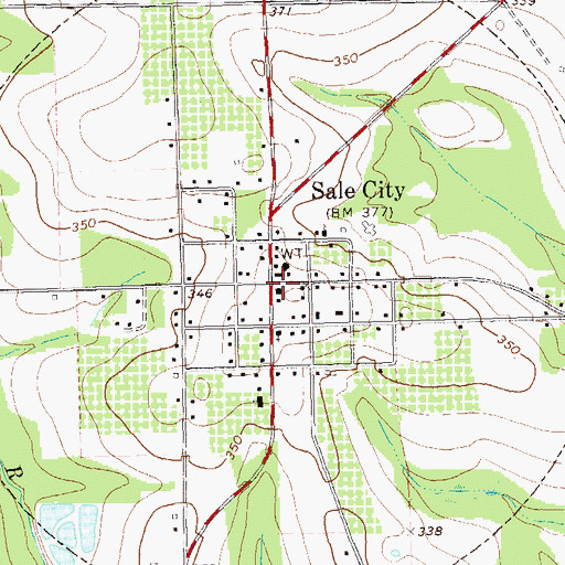 Topographic Map of Sale City Volunteer Fire Department, GA
