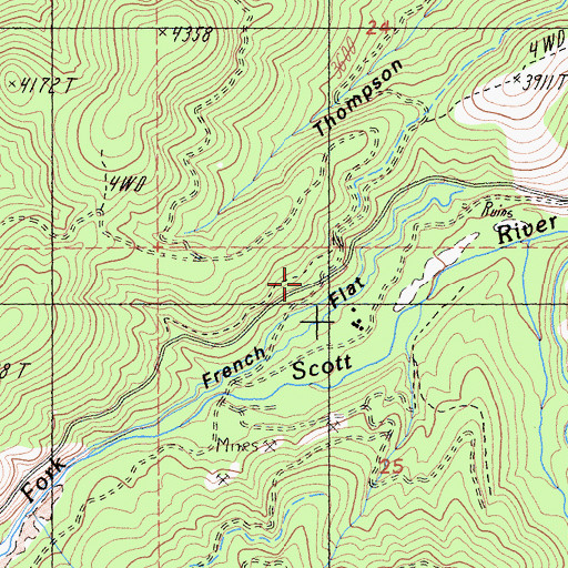 Topographic Map of French Flat, CA