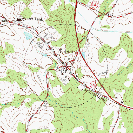Topographic Map of North Jackson Fire Department Station 2, GA