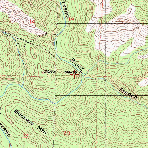 Topographic Map of French Gulch, CA