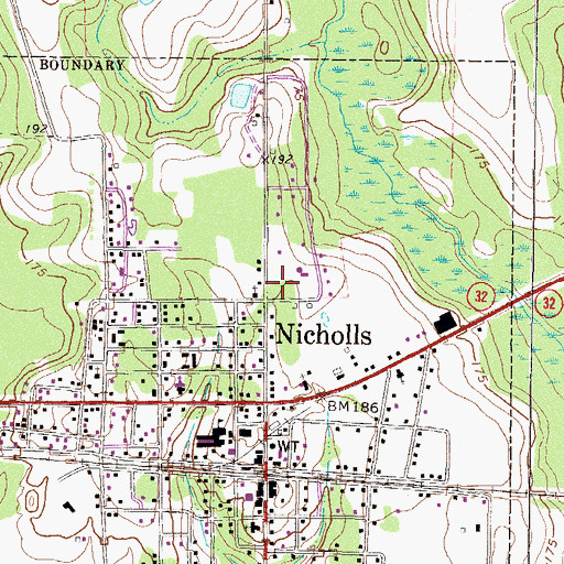 Topographic Map of Coffee County Fire and Rescue Department Station 12, GA