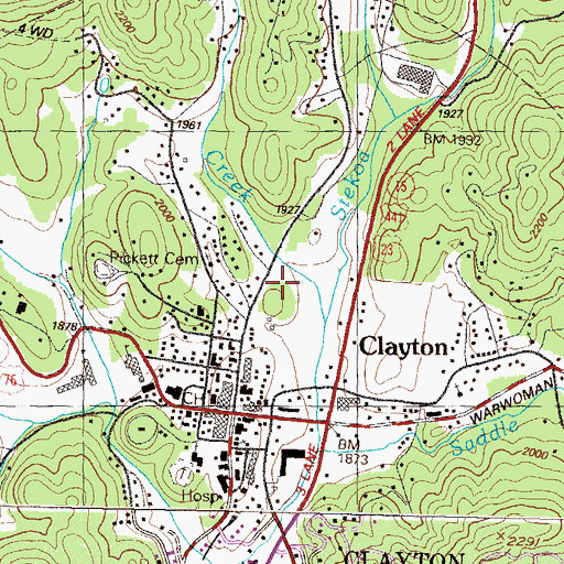 Topographic Map of Rabun County Fire Services, GA