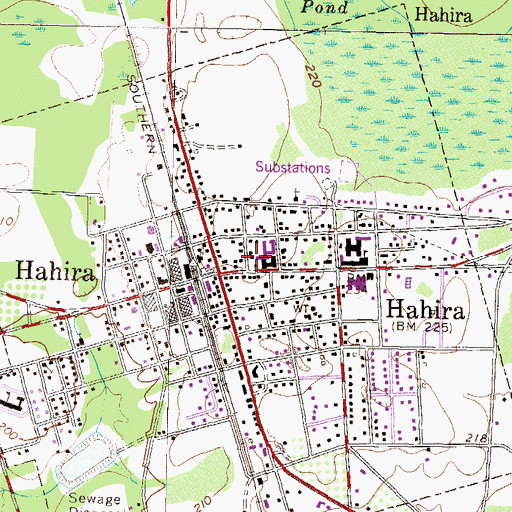Topographic Map of Hahira Volunteer Fire Department, GA