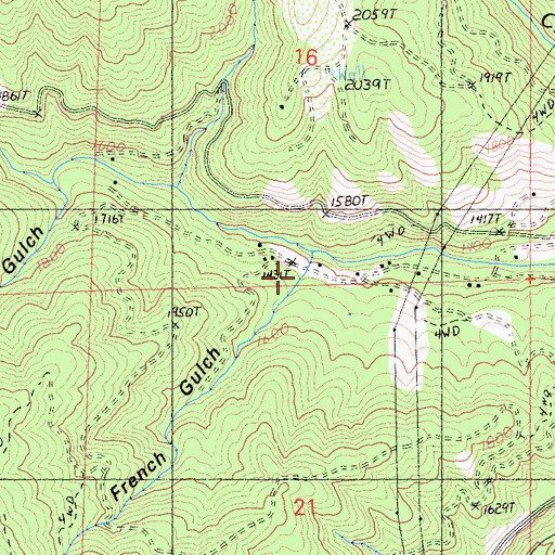 Topographic Map of French Gulch, CA