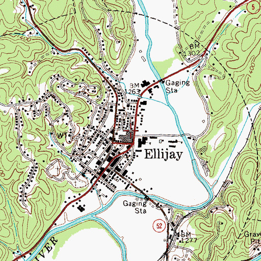 Topographic Map of Ellijay Fire Department, GA
