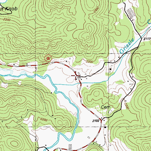 Topographic Map of Union County Fire Department Station 11, GA
