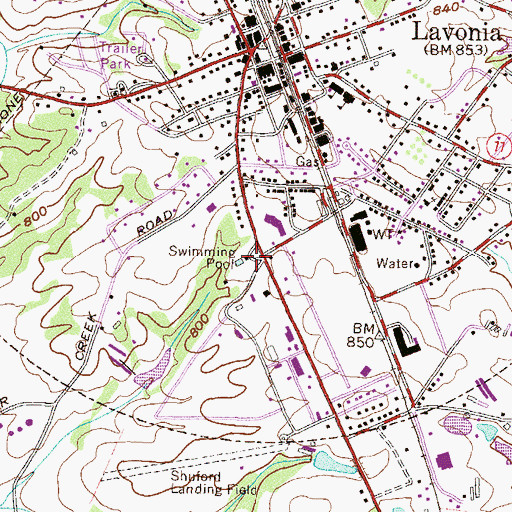 Topographic Map of Lavonia Fire Department, GA