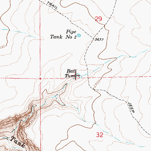 Topographic Map of Batt Tank, AZ