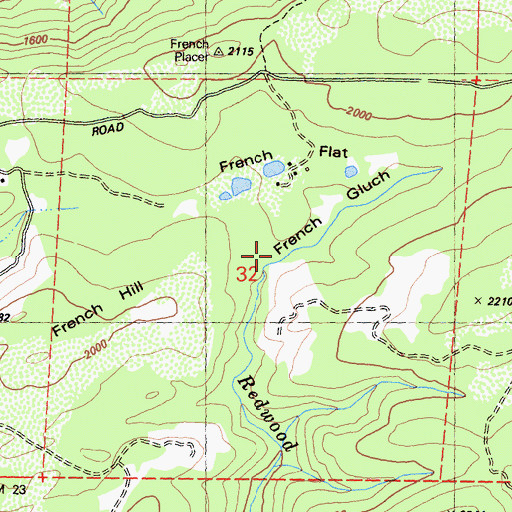 Topographic Map of French Gulch, CA