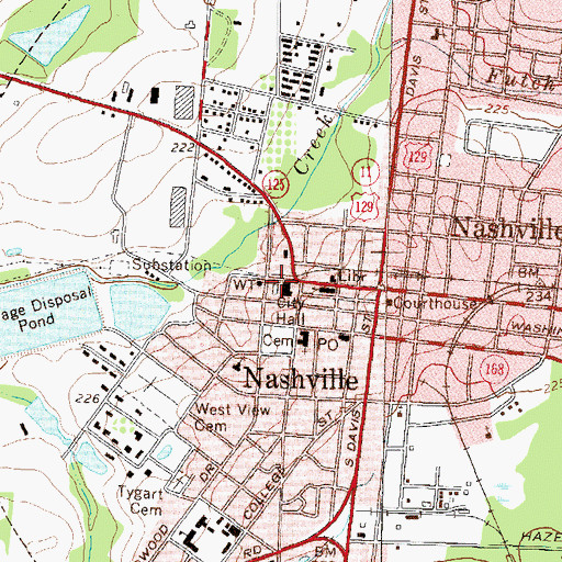Topographic Map of Nashville Fire Department, GA