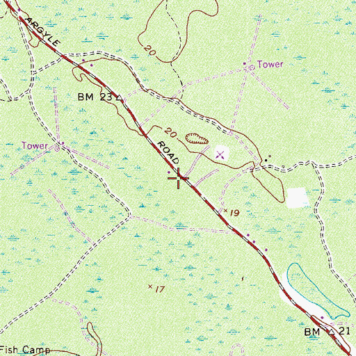 Topographic Map of Southside Fire Department Station 11, GA