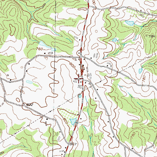 Topographic Map of Harrison Volunteer Fire Department, GA