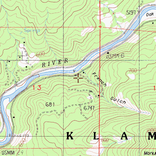 Topographic Map of French Gulch, CA