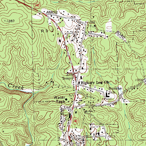 Topographic Map of Cherokee County Fire Department Station 9 - North Canyon, GA