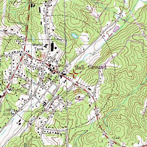 Topographic Map of Ball Ground Fire Department, GA