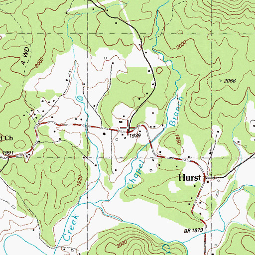 Topographic Map of Fannin County Fire Department Station 7, GA