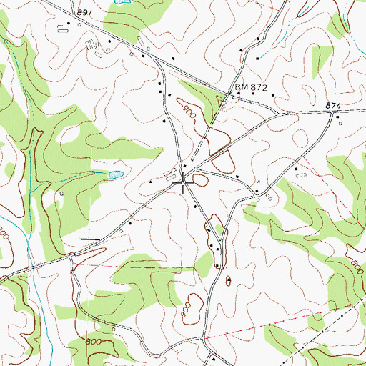 Topographic Map of Jackson Trail Volunteer Fire Department, GA