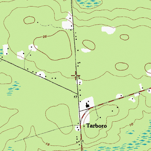 Topographic Map of Camden County Fire Rescue Station 18, GA
