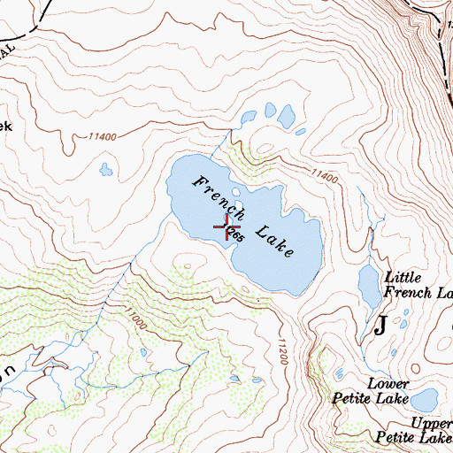 Topographic Map of French Lake, CA