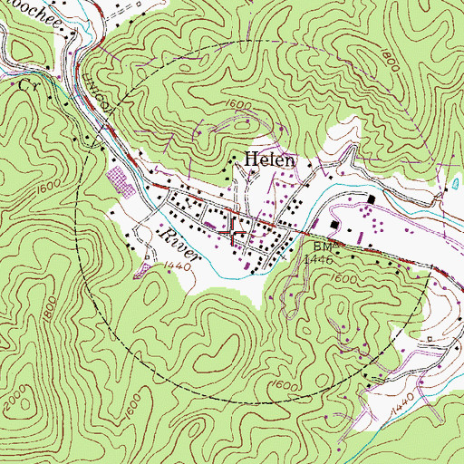 Topographic Map of Helen Fire Department, GA