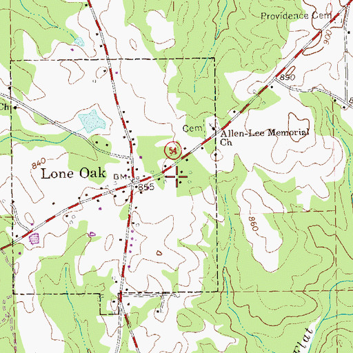Topographic Map of Meriwether County Volunteer Fire Department Station 3, GA