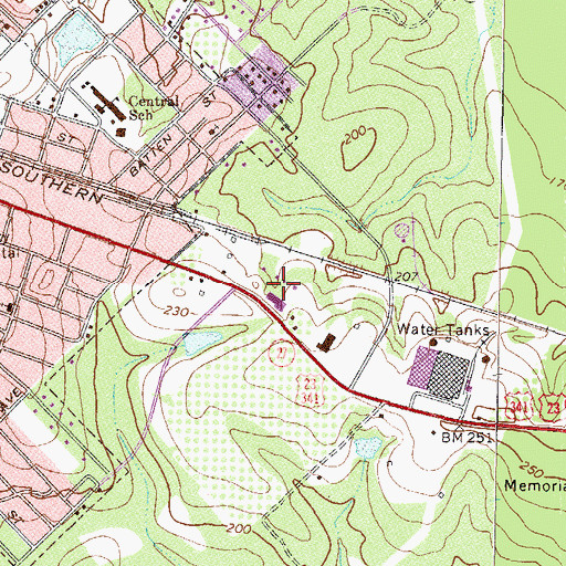 Topographic Map of Mcrae Helena Fire Department, GA