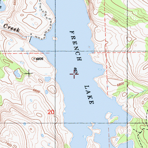 Topographic Map of French Lake, CA