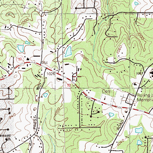 Topographic Map of Cherokee County Fire Department Station 19, GA