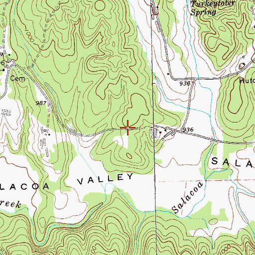 Topographic Map of Salacoa Volunteer Fire Department, GA