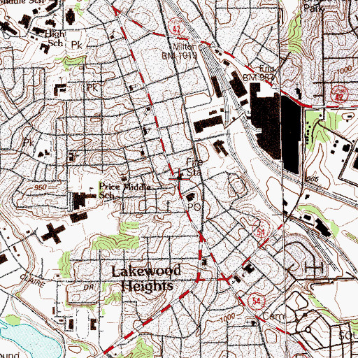 Topographic Map of Atlanta Fire Station 2, GA