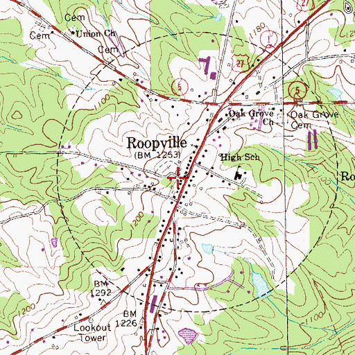 Topographic Map of Carroll County Fire / Rescue Station 4, GA