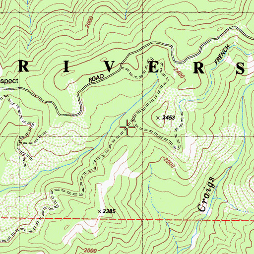 Topographic Map of French Placer Canal, CA