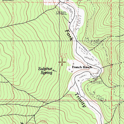 Topographic Map of French Ranch, CA