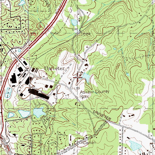 Topographic Map of Cherokee County Fire and Rescue, GA