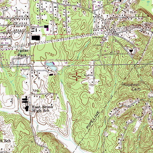 Topographic Map of Whitfield County Fire Department Station 8, GA