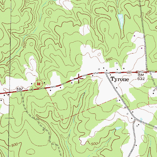 Topographic Map of Tyrone Volunteer Fire Department, GA
