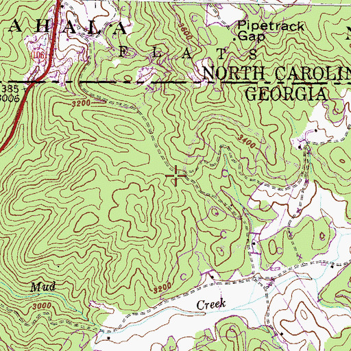 Topographic Map of Sky Valley - Scaly Mountain Volunteer Fire Department, GA