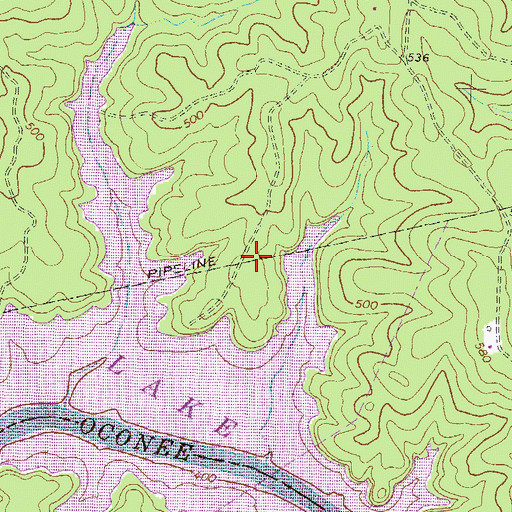 Topographic Map of Old Salem Volunteer Fire Department Station 2, GA