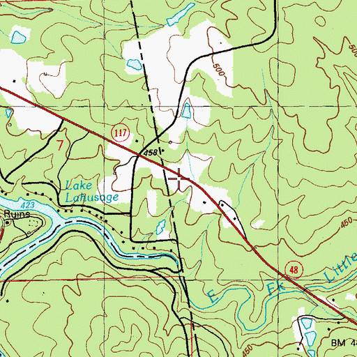 Topographic Map of Tri - County Volunteer Fire and Rescue, GA