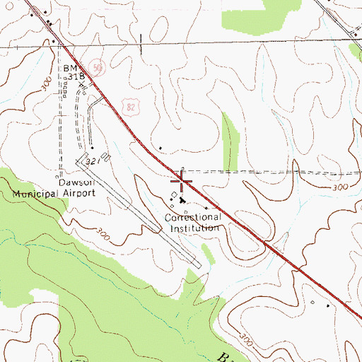 Topographic Map of Terrell County Correction Fire and Rescue Station 50, GA