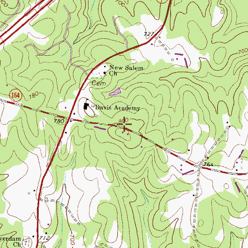 Topographic Map of Banks County Fire Station 320, GA