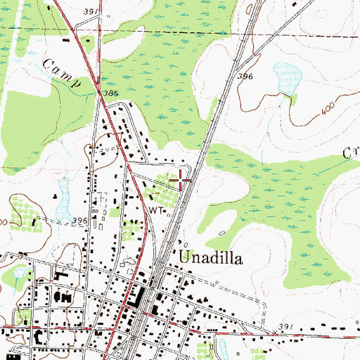 Topographic Map of Unadilla Fire and Rescue Station 2, GA