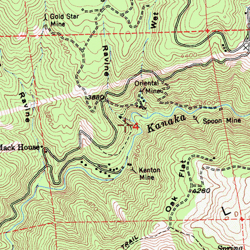 Topographic Map of French Ravine, CA
