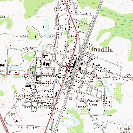 Topographic Map of Unadilla Fire and Rescue Station 3, GA