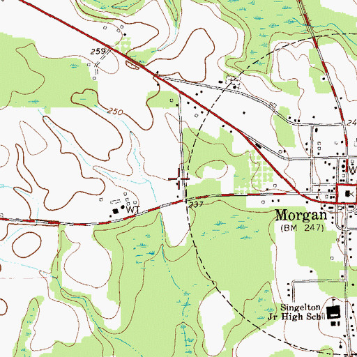 Topographic Map of Calhoun County Emergency Management Agency Fire and Rescue Headquarters, GA