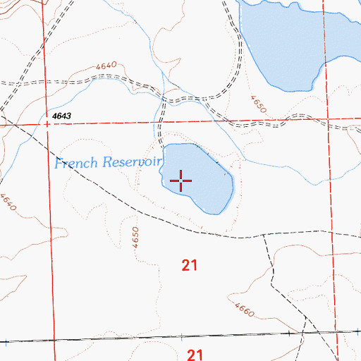 Topographic Map of French Reservoir, CA
