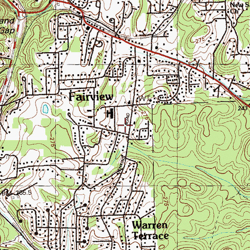 Topographic Map of Walker County Emergency Services Fire Station 7, GA