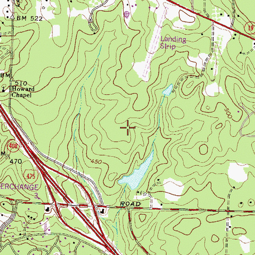 Topographic Map of Macon - Bibb County Fire Department Station 108, GA