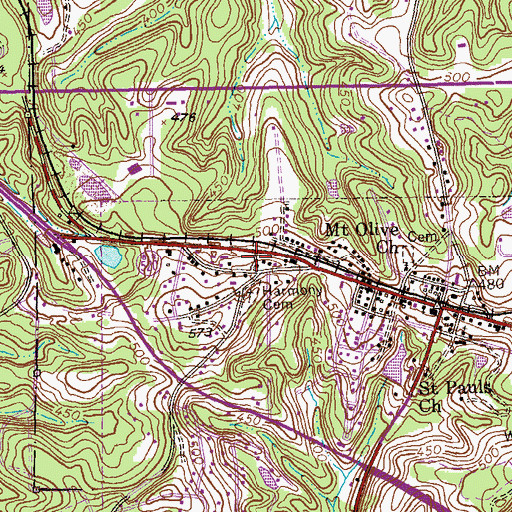Topographic Map of Cusseta - Chattahoochee Volunteer Fire Department, GA