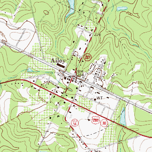 Topographic Map of Ailey Volunteer Fire Department, GA